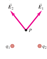 Hình Q21.22: Hai vector trường thành phần tại P