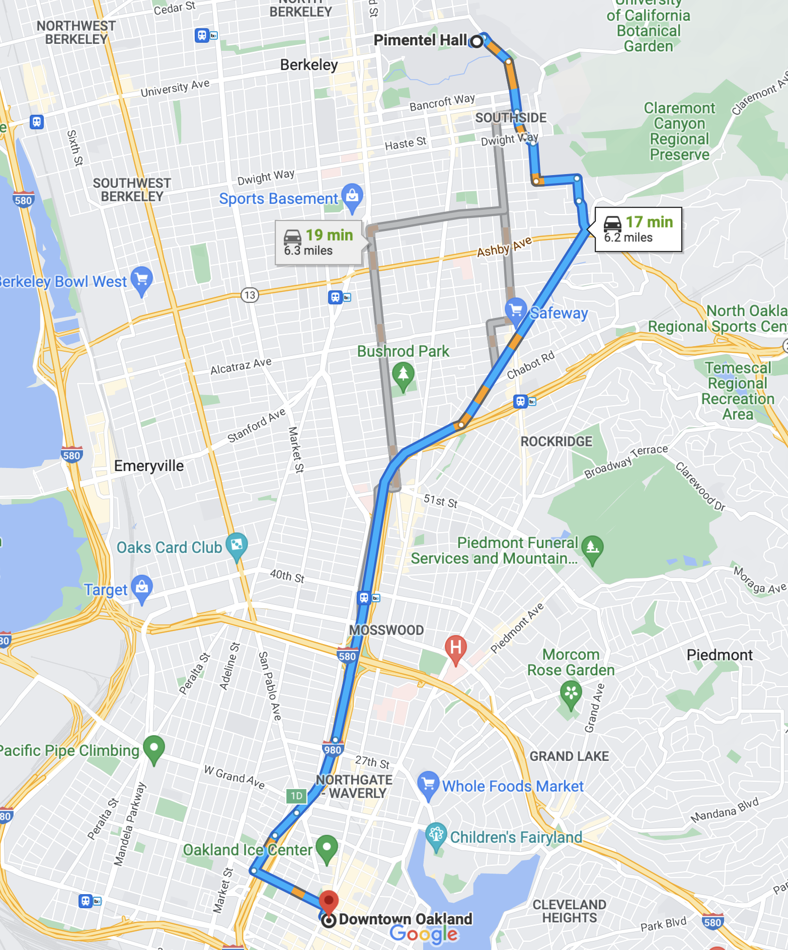 Ví dụ dẫn đường GPS trên Google Maps