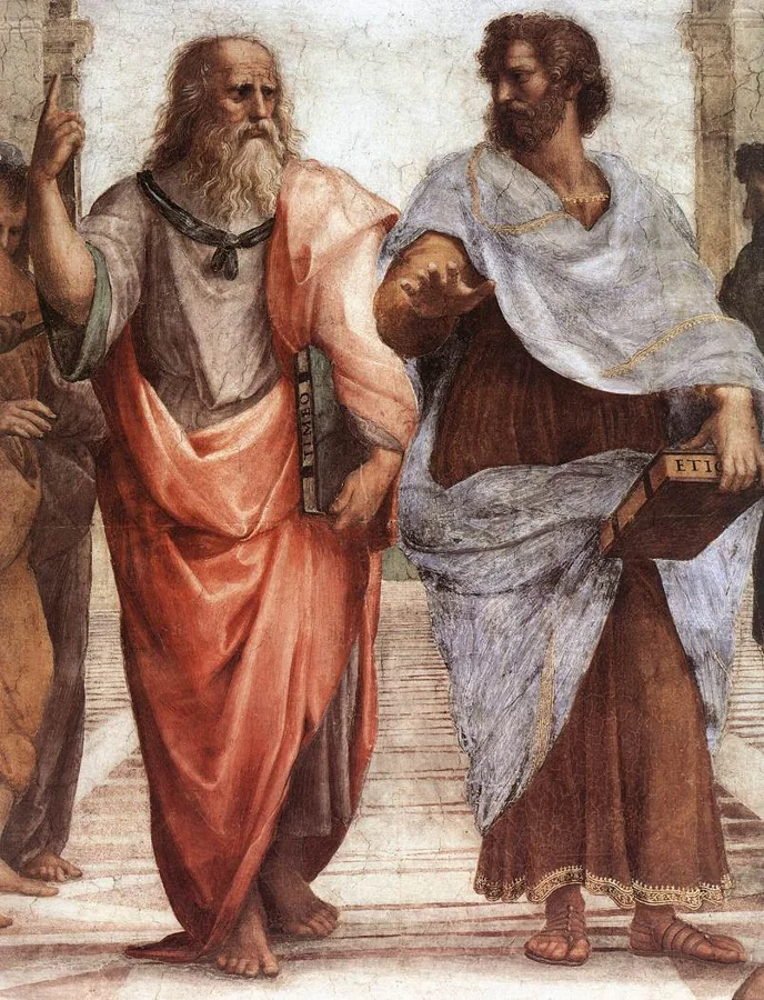 Platon và Arixtốt ở trung tâm bức Trường học Athens.